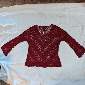 Express brand crocheted top extra large burgundy/rust